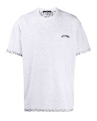 T-shirt à col rond imprimé léopard blanc Stampd