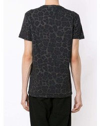 T-shirt à col rond imprimé léopard gris foncé OSKLEN