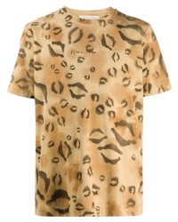 T-shirt à col rond imprimé léopard marron clair 1017 Alyx 9Sm