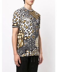 T-shirt à col rond imprimé léopard multicolore Dolce & Gabbana