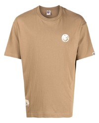 T-shirt à col rond imprimé marron clair AAPE BY A BATHING APE