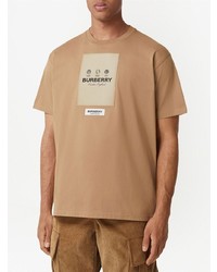 T-shirt à col rond imprimé marron clair Burberry