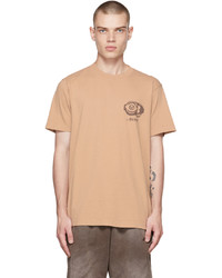 T-shirt à col rond imprimé marron clair Awake NY