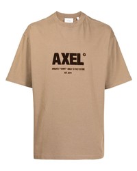 T-shirt à col rond imprimé marron clair Axel Arigato
