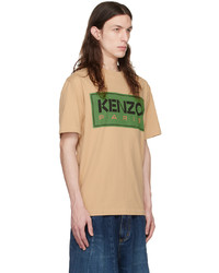 T-shirt à col rond imprimé marron clair Kenzo