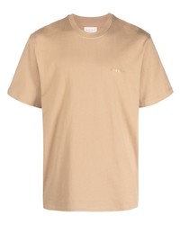 T-shirt à col rond imprimé marron clair Buscemi