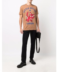 T-shirt à col rond imprimé marron clair DSQUARED2