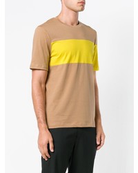 T-shirt à col rond imprimé marron clair Helmut Lang