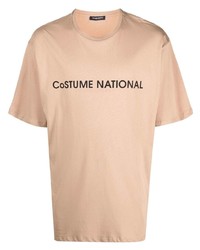 T-shirt à col rond imprimé marron clair costume national contemporary