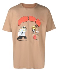 T-shirt à col rond imprimé marron clair CRENSHAW SKATE CLUB
