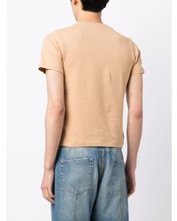 T-shirt à col rond imprimé marron clair Chocoolate