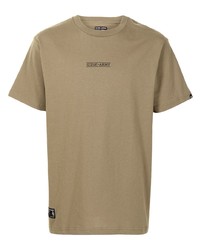 T-shirt à col rond imprimé marron clair Izzue