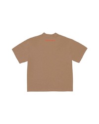 T-shirt à col rond imprimé marron clair Kanye West