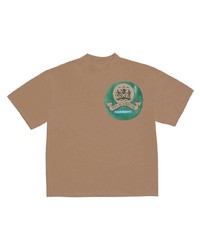 T-shirt à col rond imprimé marron clair Kanye West