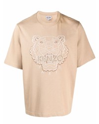 T-shirt à col rond imprimé marron clair Kenzo