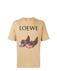 T-shirt à col rond imprimé marron clair Loewe
