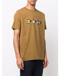 T-shirt à col rond imprimé marron clair PS Paul Smith