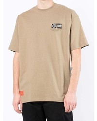 T-shirt à col rond imprimé marron clair Izzue
