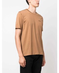 T-shirt à col rond imprimé marron clair Kiton