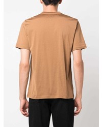 T-shirt à col rond imprimé marron clair Kiton