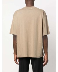 T-shirt à col rond imprimé marron clair Acne Studios