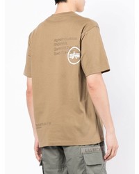 T-shirt à col rond imprimé marron clair Alpha Industries