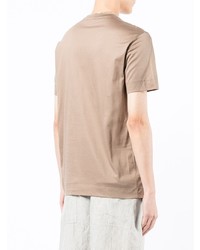 T-shirt à col rond imprimé marron clair Emporio Armani