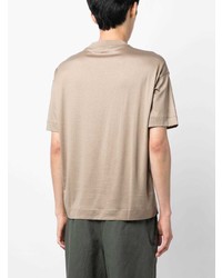 T-shirt à col rond imprimé marron clair Emporio Armani