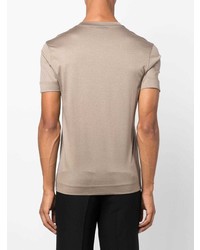 T-shirt à col rond imprimé marron clair Emporio Armani