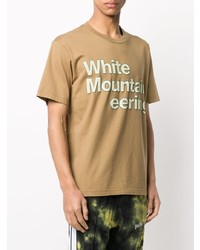 T-shirt à col rond imprimé marron clair White Mountaineering