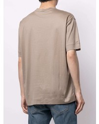 T-shirt à col rond imprimé marron clair Emporio Armani