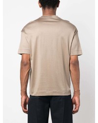 T-shirt à col rond imprimé marron clair Emporio Armani