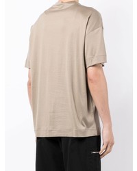 T-shirt à col rond imprimé marron clair Emporio Armani