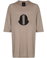 T-shirt à col rond imprimé marron clair Moncler + Rick Owens
