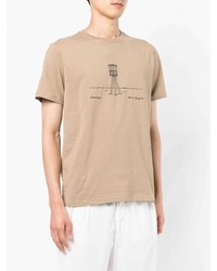 T-shirt à col rond imprimé marron clair Norse Projects