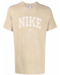 T-shirt à col rond imprimé marron clair Nike