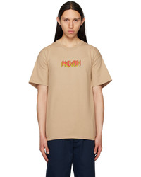 T-shirt à col rond imprimé marron clair Noah
