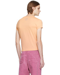 T-shirt à col rond imprimé marron clair Acne Studios