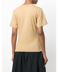 T-shirt à col rond imprimé marron clair Chloé