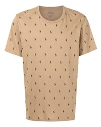 T-shirt à col rond imprimé marron clair Polo Ralph Lauren