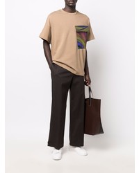 T-shirt à col rond imprimé marron clair Emporio Armani