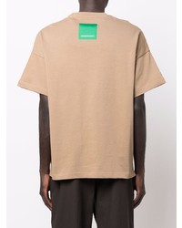 T-shirt à col rond imprimé marron clair Emporio Armani