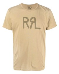 T-shirt à col rond imprimé marron clair Ralph Lauren RRL
