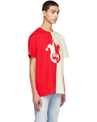 T-shirt à col rond imprimé marron clair Gucci