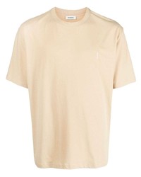 T-shirt à col rond imprimé marron clair Sandro