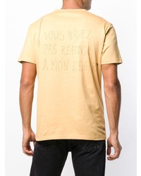 T-shirt à col rond imprimé marron clair Dust
