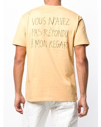 T-shirt à col rond imprimé marron clair Dust