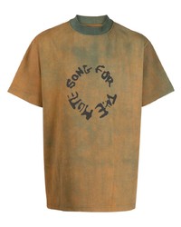 T-shirt à col rond imprimé marron clair Song For The Mute