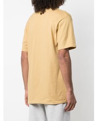 T-shirt à col rond imprimé marron clair Stussy