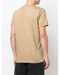 T-shirt à col rond imprimé marron clair Diesel